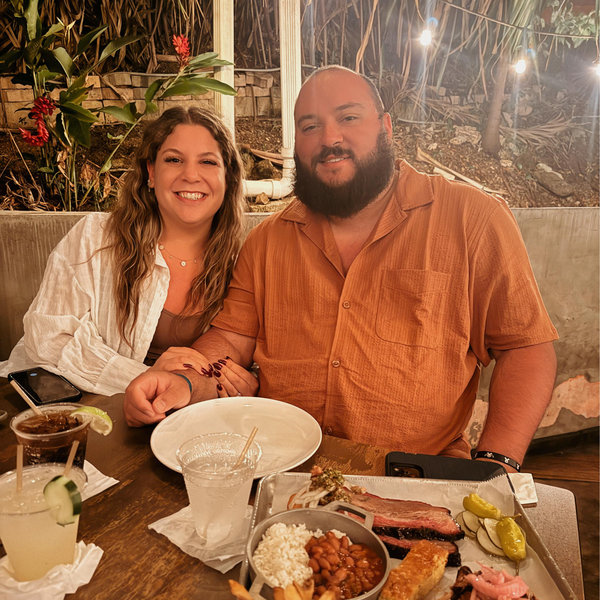 Dinner on our honeymoon