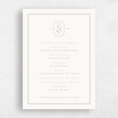 Beige Wedding Program - Bayeux