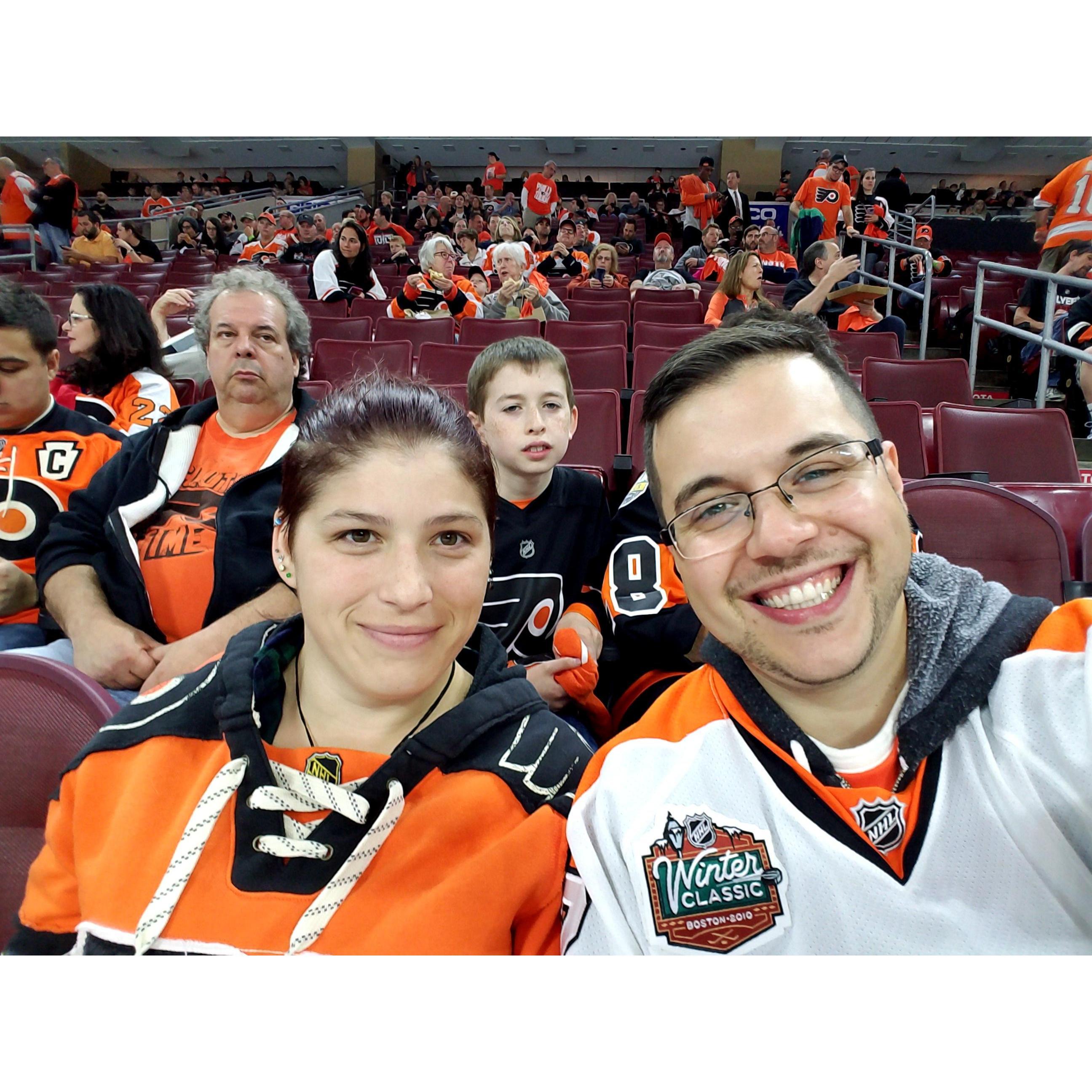 FRONT ROW seats at the Flyers game - Thanks Chris!