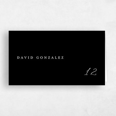 Black Wedding Place Card - Jackson