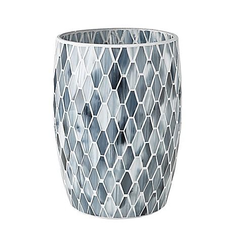 JLA Bath Mosaic Wastebasket in Grey