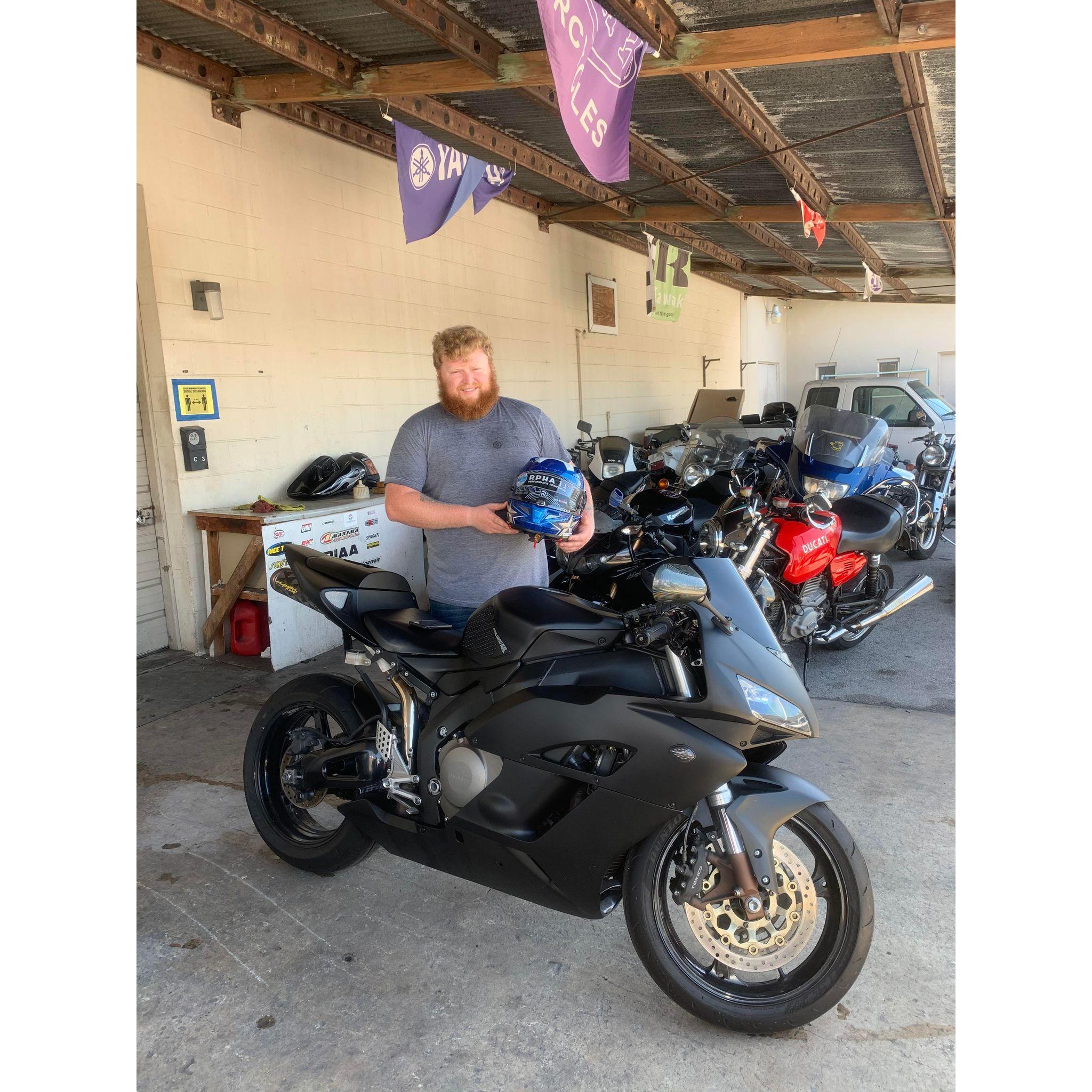 When my love got his Honda Cbr1000 that he fell in love with!