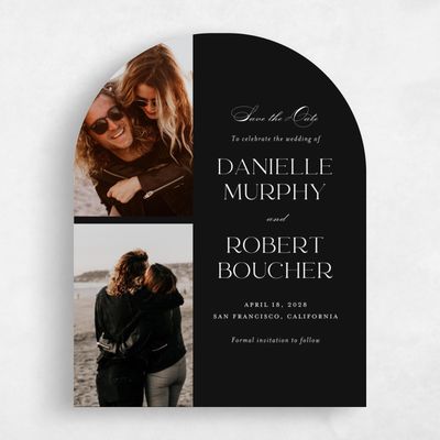 Black Arch Wedding Save the Date - Hilltone Multiphoto