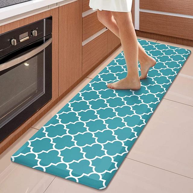 WiseLife Kitchen Mat Cushioned Anti-Fatigue Kitchen Rug,17.3"x 60",Non Slip Waterproof Kitchen Mats and Rugs Heavy Duty PVC Ergonomic Comfort Mat for Kitchen, Floor Home, Office, Sink, Laundry, Green