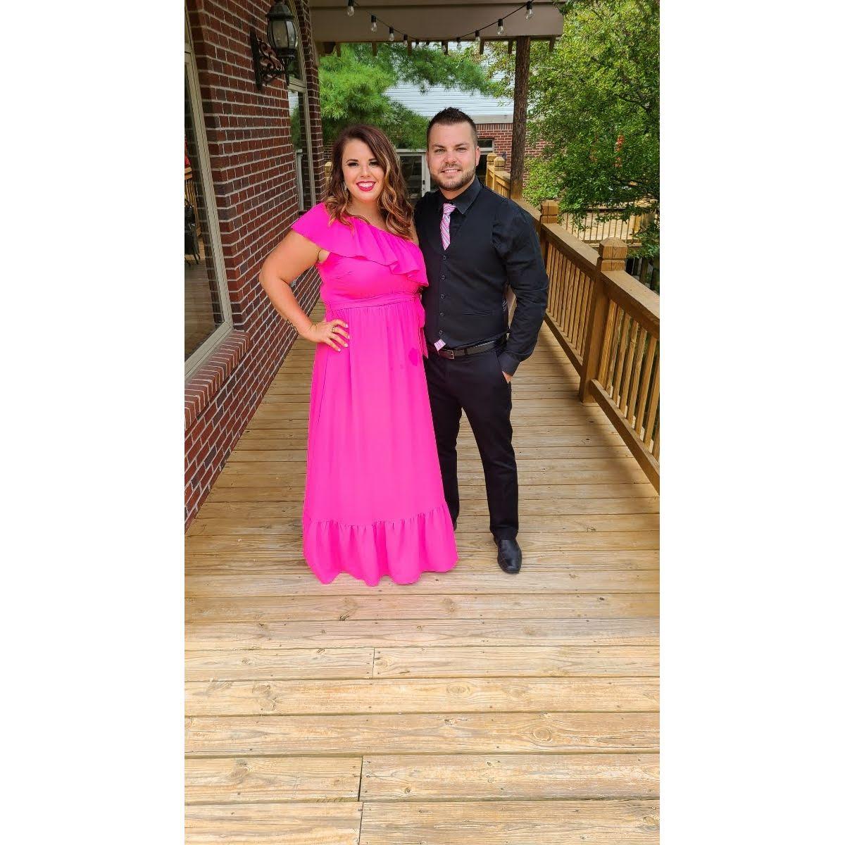 Our first wedding together. We can clean up pretty well.