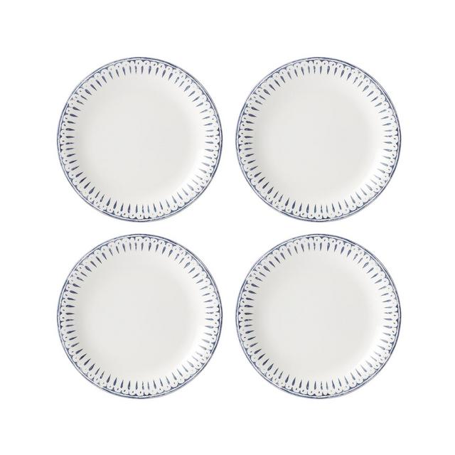 Lenox Profile Accent Plate Set/4 White/Navy