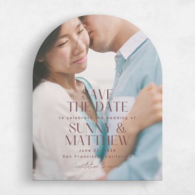 Brown Arch Wedding Save the Date - Rafina Photo