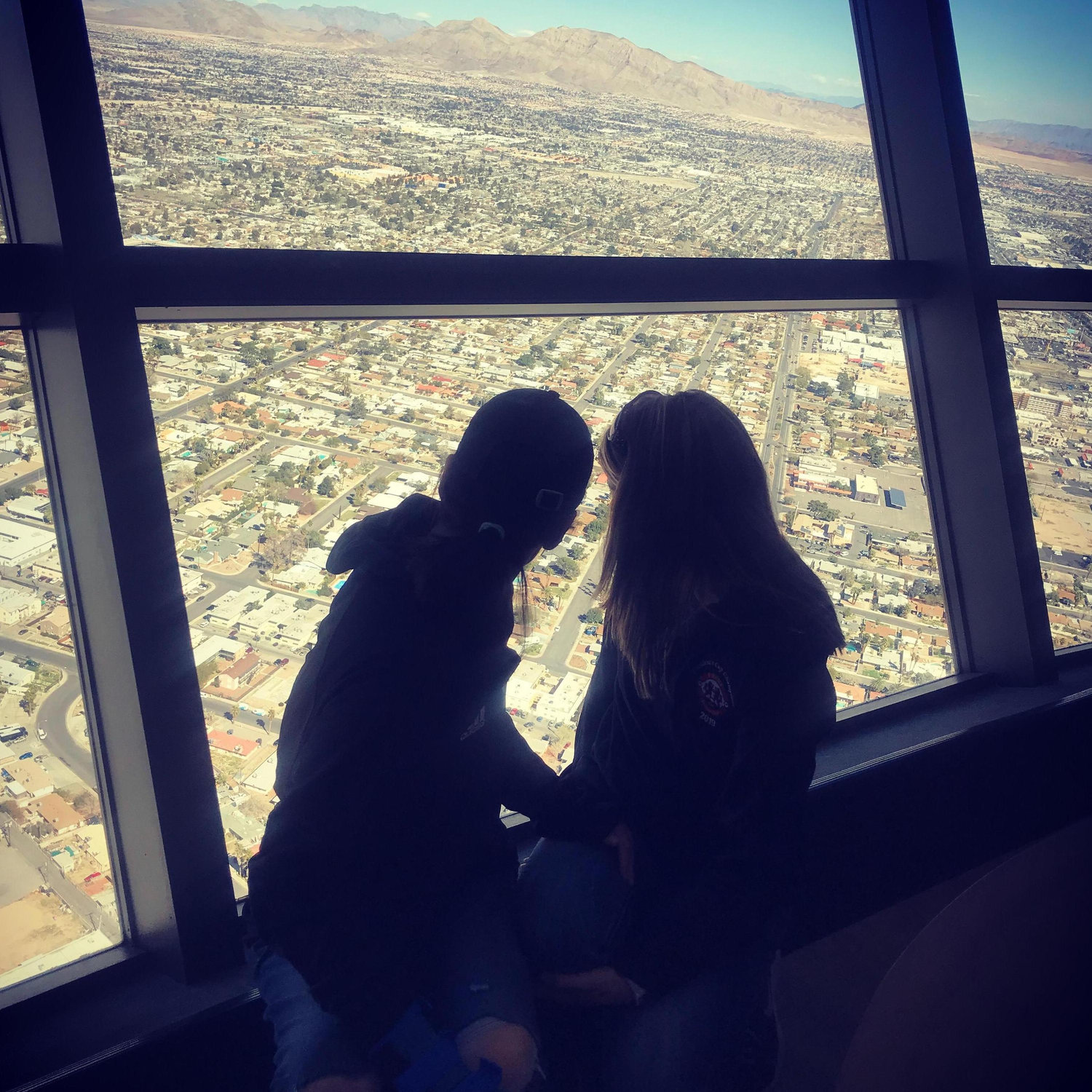In Las Vegas at the end of our first road trip, overlooking the entire city from the Stratosphere observation deck! (photo credit: Keagan)