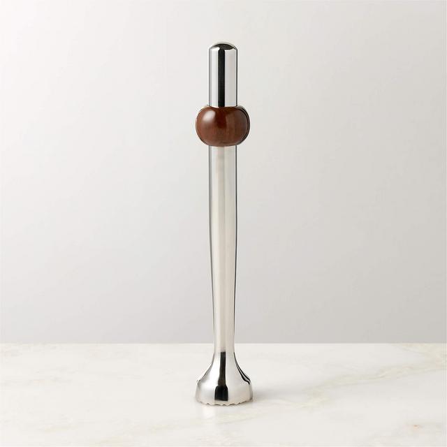 Kalman Polished Stainless Steel and Walnut Muddler