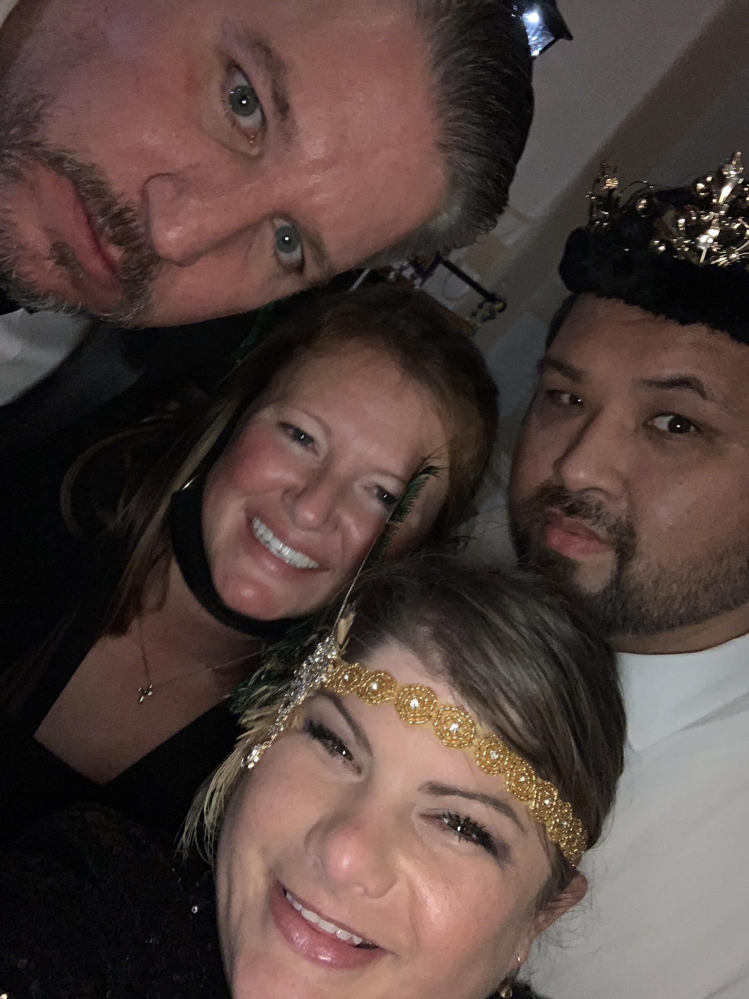 The Sloan’s Richard and Jessanna at a masquerade ball