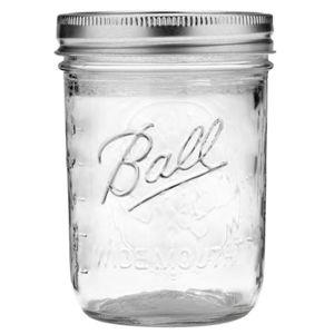 Ball Wide Mouth Pint 16-Ounce Glass Mason Jar with Lids and Bands, 12-Count