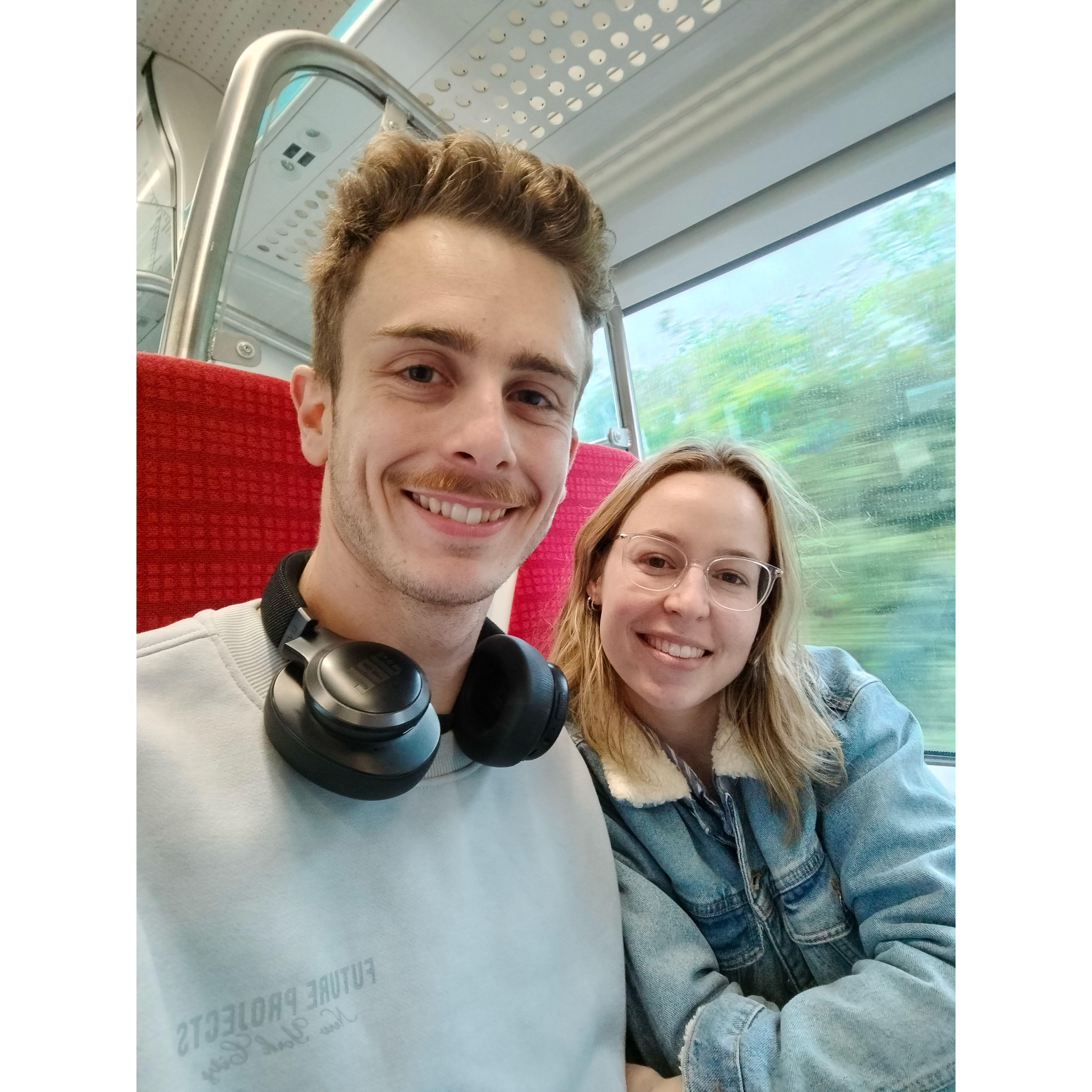 On our way to the airport for one of our trips