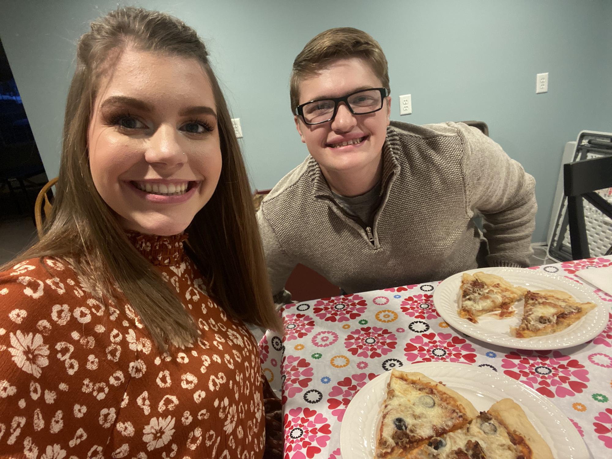 We made homemade pizza and had fondue as our Valentine's day Dinner February 13, 2021