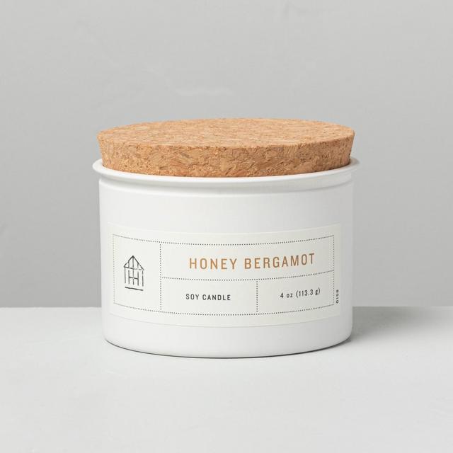 4oz Honey Bergamot Tin Candle with Cork Lid - Hearth & Hand™ with Magnolia
