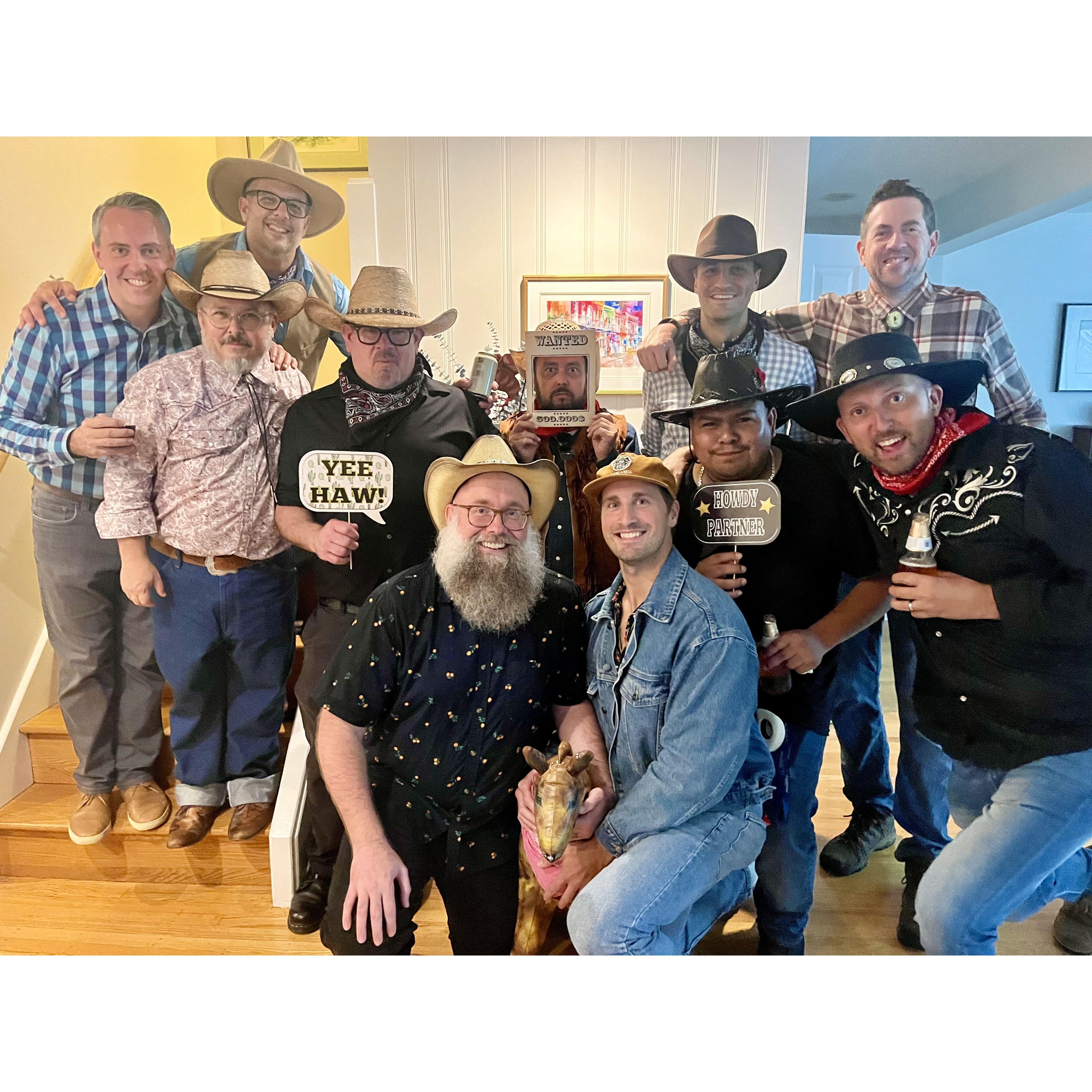 The guys at Chris and Dacia's Western Themed engagement party -

Bobby, Chris, Joe, Dave, Chris, Jim, Ryan, Christian, Alex, Justin, Robbie