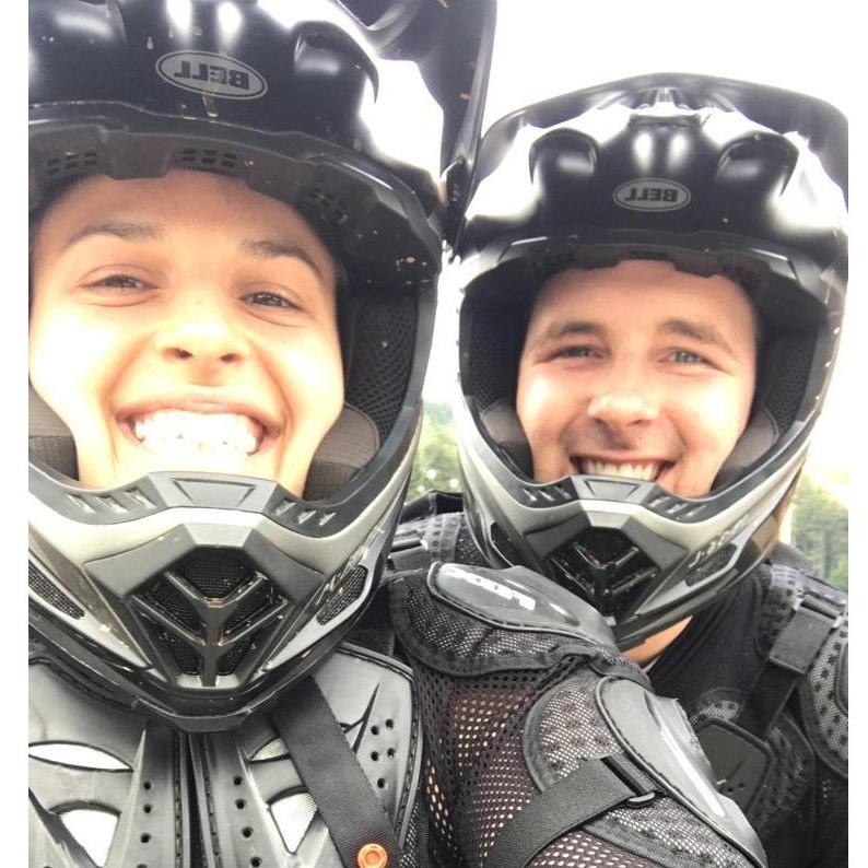 Our first time mountain biking together - we had fun AND didn't break our necks!