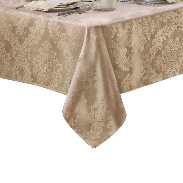 Barcelona Jacquard Damask 60-Inch x 120-Inch Oblong Tablecloth in Beige