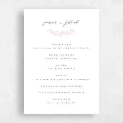Blush, Pink Wedding Program - Callahan