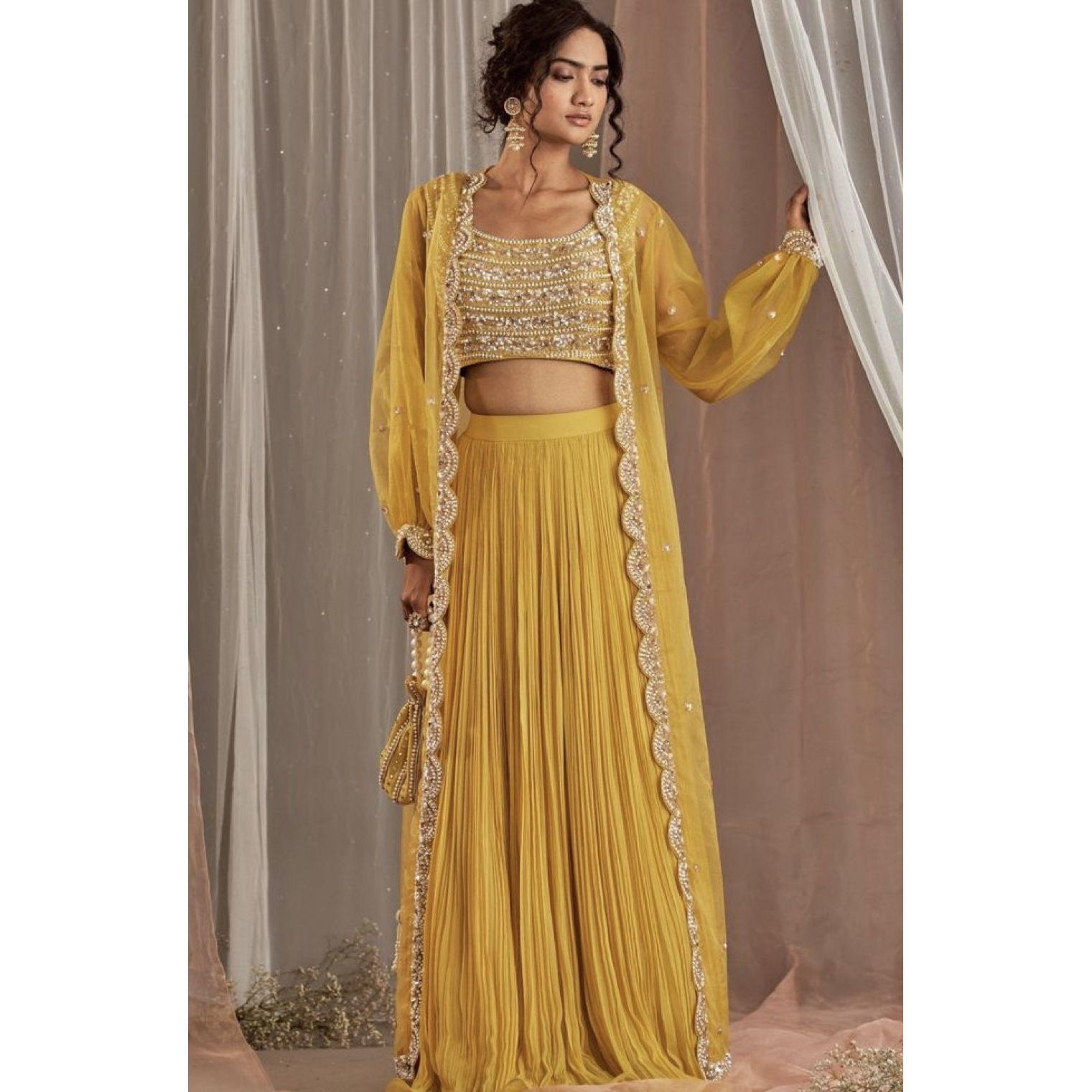 Cropped Palazzo Suit - Haldi