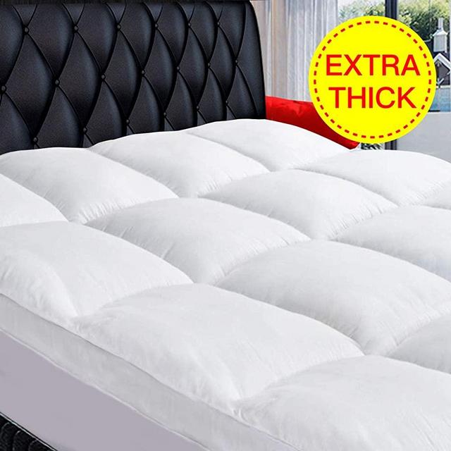 COONP Queen Mattress Topper, Extra Thick Mattress Pad Cover, Cooling Cotton Pillowtop 400TC Plush Top with 8-21 Inch Deep Pocket