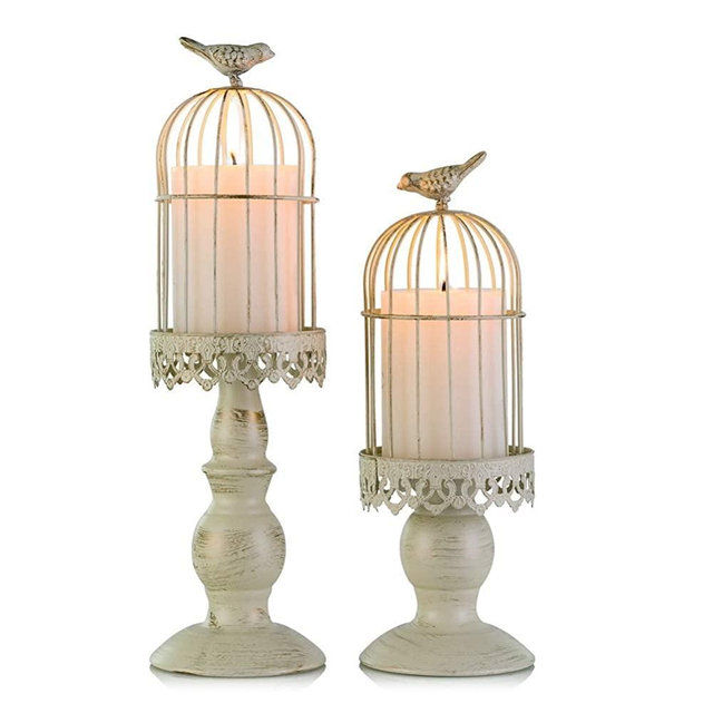 Birdcage Candle Holder, Vintage Candle Stick Holders, Wedding Candle Centerpieces for Tables, Iron Candlestick Holder Home Decor (Candle Holder 2)