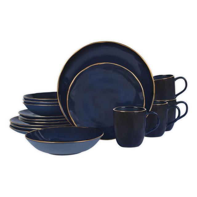 Olivia & Oliver™ Harper Blue Gold 16-Piece Dinnerware Set