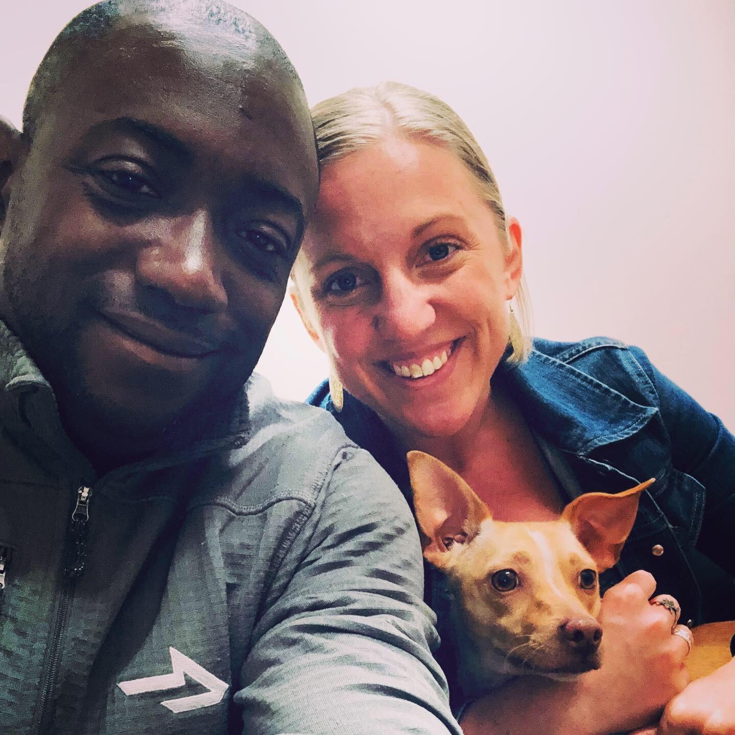 First family photo with our fur baby, Brody