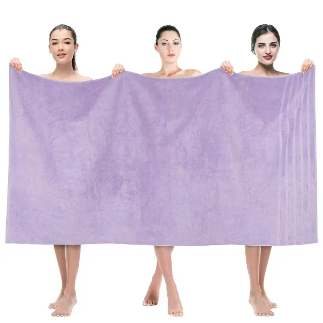 American Soft Linen 100% Cotton Jumbo Large Bath Towel, 35 in by 70 in Bath Towel Sheet, Lilac