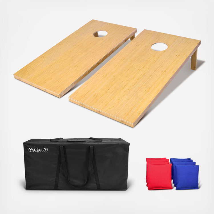 GoSports, 11-Piece Bamboo Regulation Size Cornhole Game Set | Zola