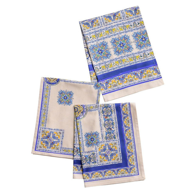 Maison d' Hermine Kitchen Towel 100% Combed Cotton Premium Set of 3 Kitchentowels Easter Tea Towels (20"x27.50") for Table Cleaning, Dining, Buffet Parties & Wedding Use -Sciacca