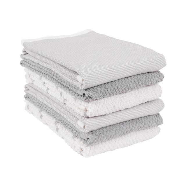KAF Home Ayesha Curry Cotton 6 Piece Mixed Utility Kitchen Dish Towel, 18" x 28"
