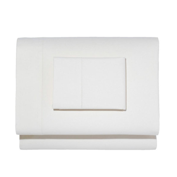 280-Thread-Count Pima Cotton Percale Sheet Set (white, queen)