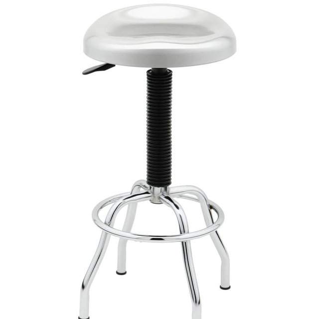 Contoured Stainless Steel Seat Pneumatic Adjustable Work Stool