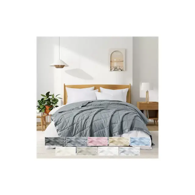 Peace Nest Hotel Quality Luxury All Season Jacquard Soft Bed Blanket with Satin Trim, Cozy and Warm, Dark Gray, King
