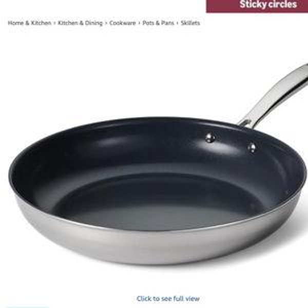 Tramontina Signature 12-Inch Tri-Ply Clad Stainless Steel Large Frying Pan with Ceramic Non Stick Interior, Induction-Ready Nonstick Skillet, Oven-Safe, Made in Brazil