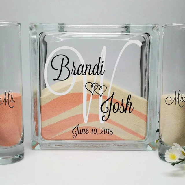 Sand Ceremony Set, Unity Sand Vase, Blended Wedding, Wedding Sand, Beach Wedding Decor, Candle Alternative, Sand Ceremony Kit, Sand Set