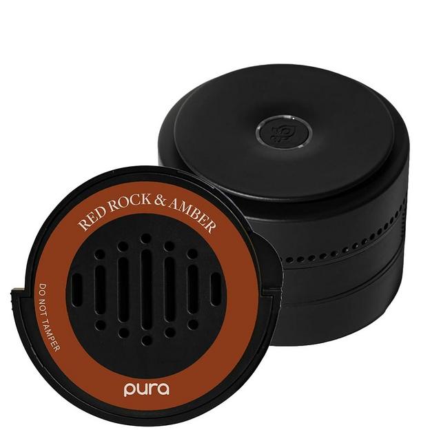 Pura - Red Rock & Amber - Car Smart Fragrance Diffuser Bundle - Auto Start and Stop - Portable with USB-C Cable - Car Air Freshener