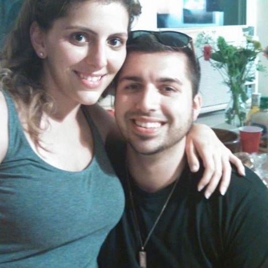 First picture together.  Diggin' the harmonica necklace