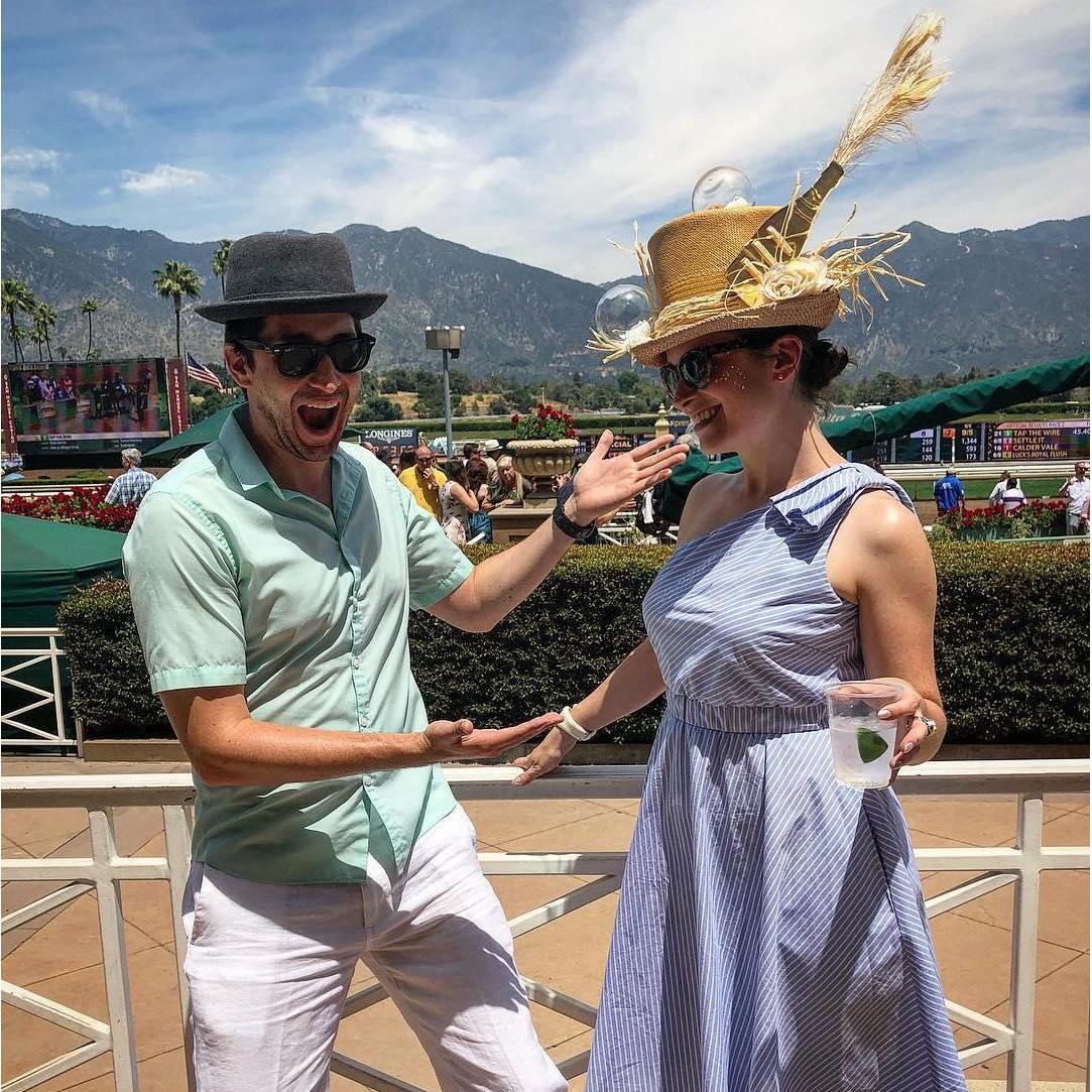 Santa Anita Derby Day Bday - complete with custom-made derby hat!