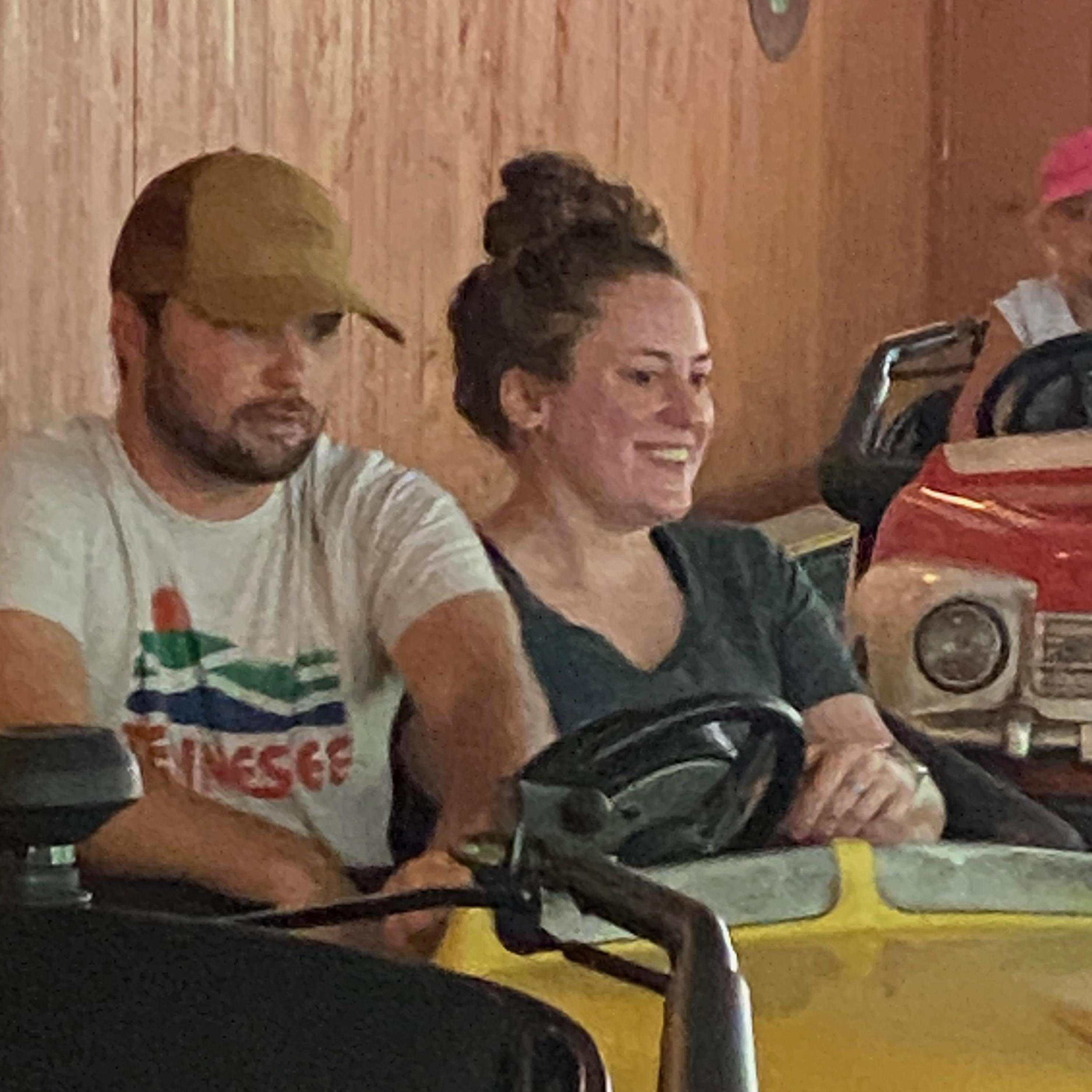 Kerry's a little competitive when it comes to bumper car driving