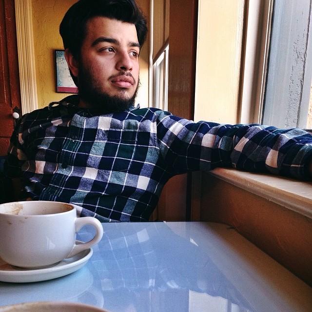 April 23rd, 2014:
From Instagram: "sampedenelli: I'm sneaky and caught this handsome man off guard at the coffee shop this morning and had to post it. 😉"