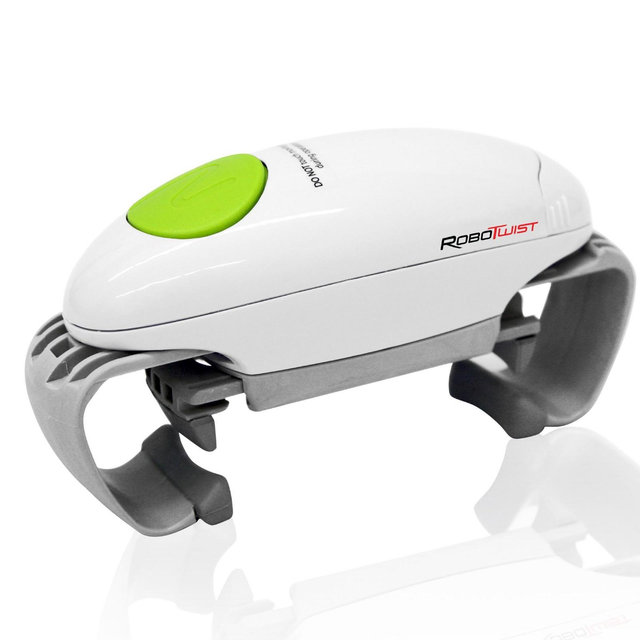 Robo Twist Electric Jar Opener Automatic Hands-Free Kitchen Gadget, White