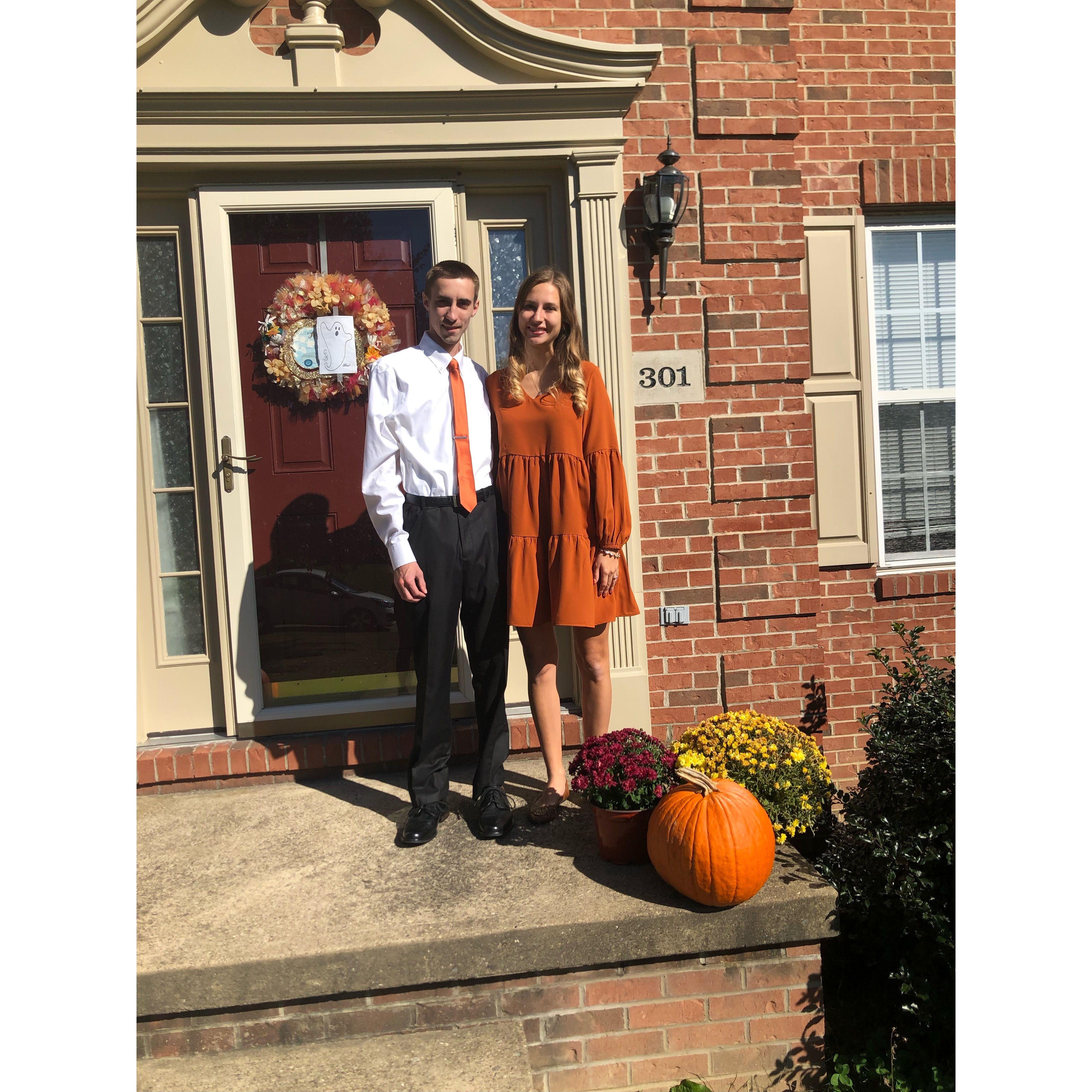 Kyle and Taylor before attending Taylor's friend's wedding.