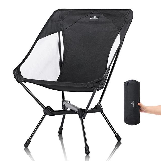 TOMSHOO Portable Camping Chairs Lightweight Folding Chair Outside, Compact Beach Chairs for Adults Adjustable Height Foldable Chair for Backpacking, Travel, Hiking, Fishing, Supports 350 Lbs