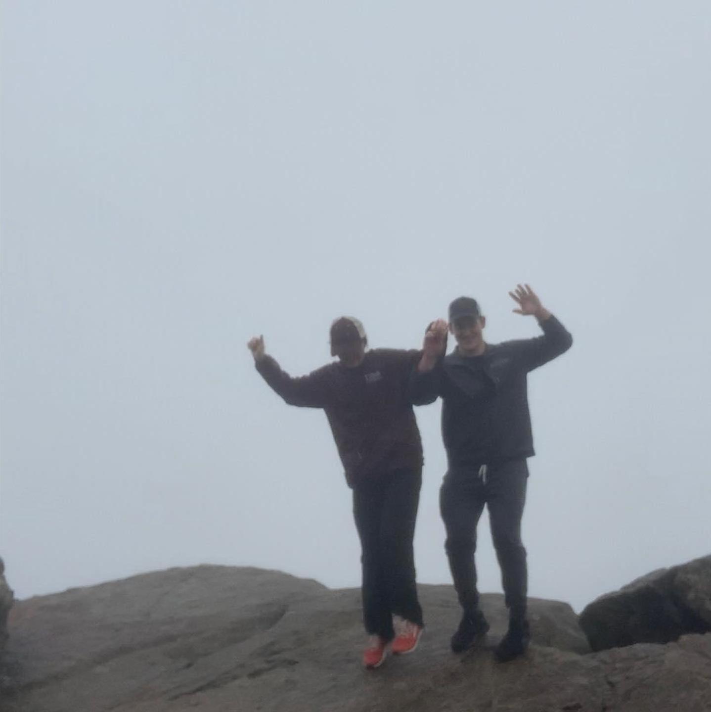 Hiking in a hurricane together (shortly after aydon proposed)