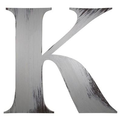 Letter2Word Hand Painted Letter K 3D Wall Sculpture -Nickel