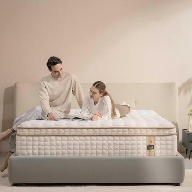 AN Adamant Noyau 12 Inch King Size Mattress in a Box, Memory Foam Hybrid Mattress for Motion Isolation, Pocket Spring and Soft Foam, Pressure Relief, Medium Firm Support