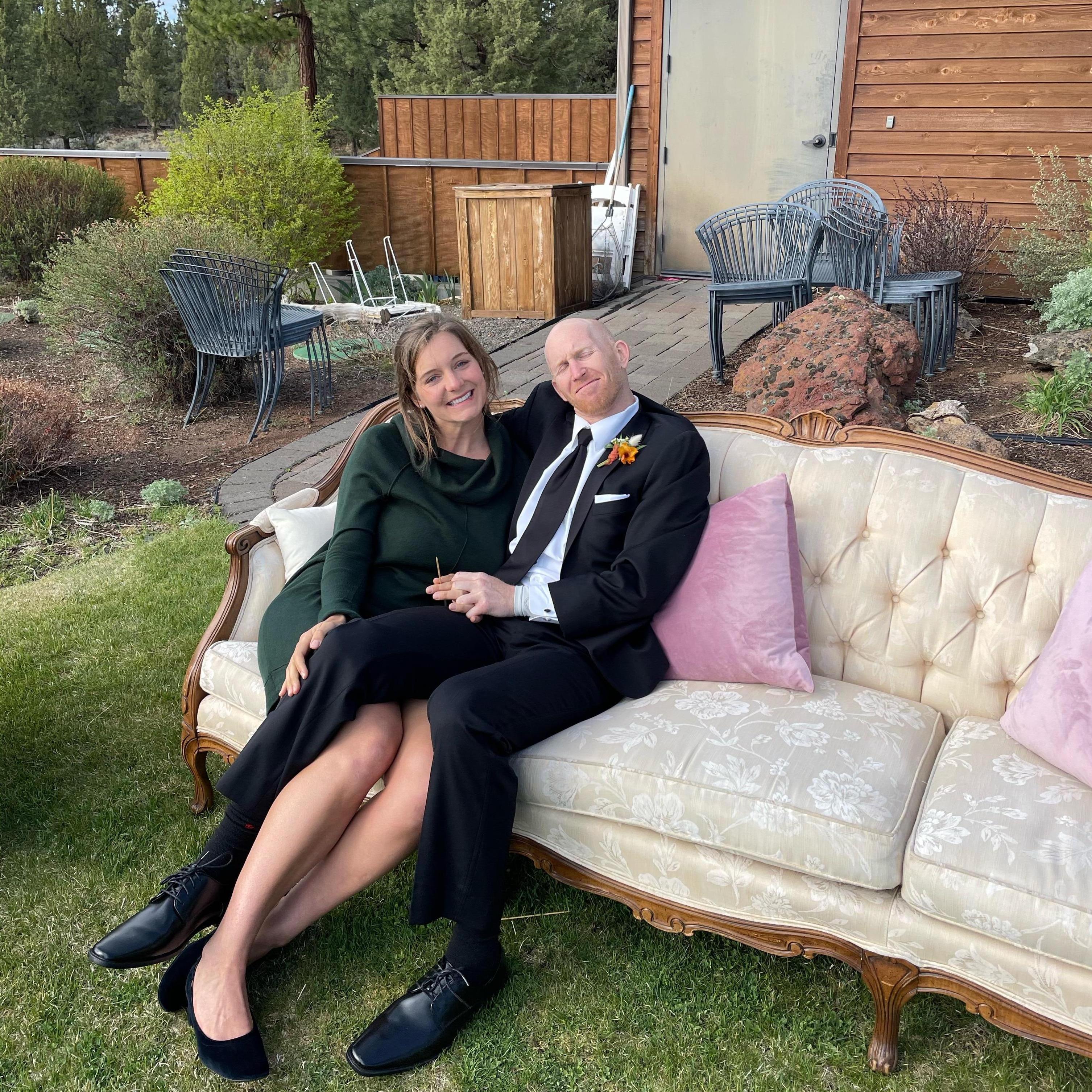Just hanging out in our fancy clothes at Karl & Nikki's wedding!
