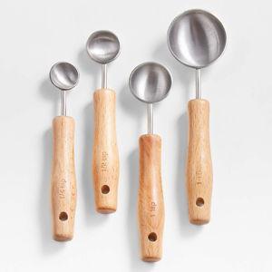 Beechwood and Stainless Steel Dry Measuring Spoons
