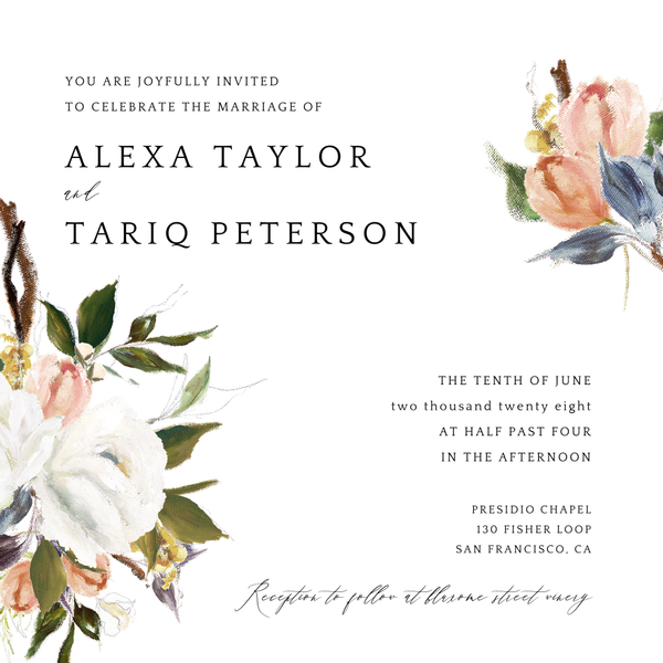 Octavia Square | White | Zola Wedding Invitations